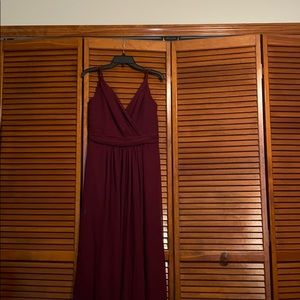 Wine colored bridesmaid dress